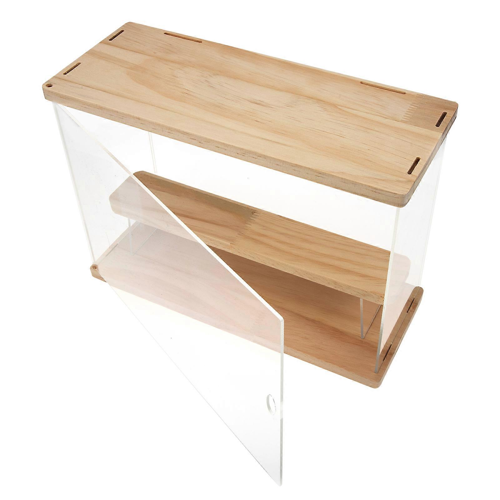 Model Display Boxes Collectible Organizer and Holder for Organize Figurines Acrylic Wood Dustproof 1Pack