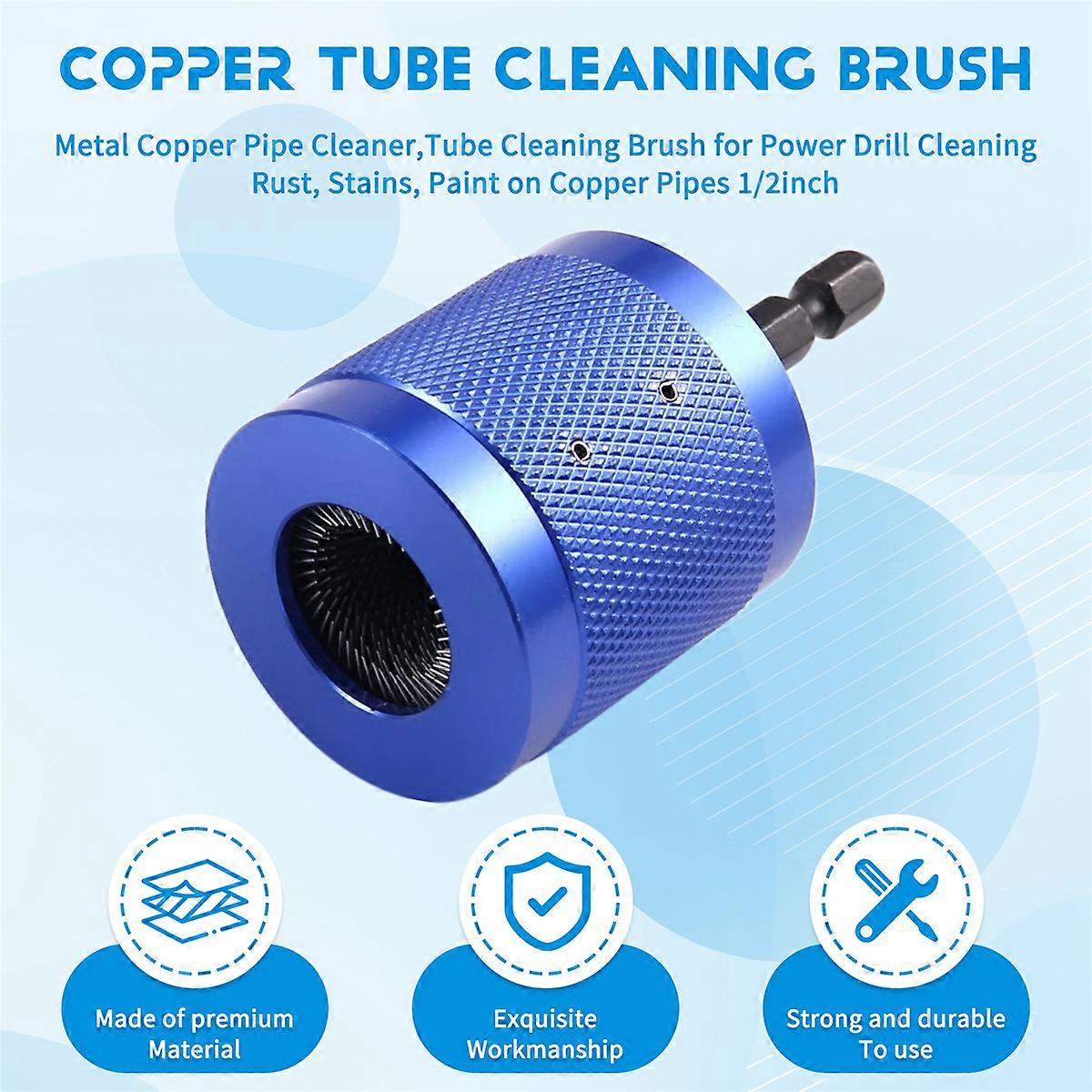 Metal Copper Pipe Cleaner,Tube Cleaning Brush 1/2inch