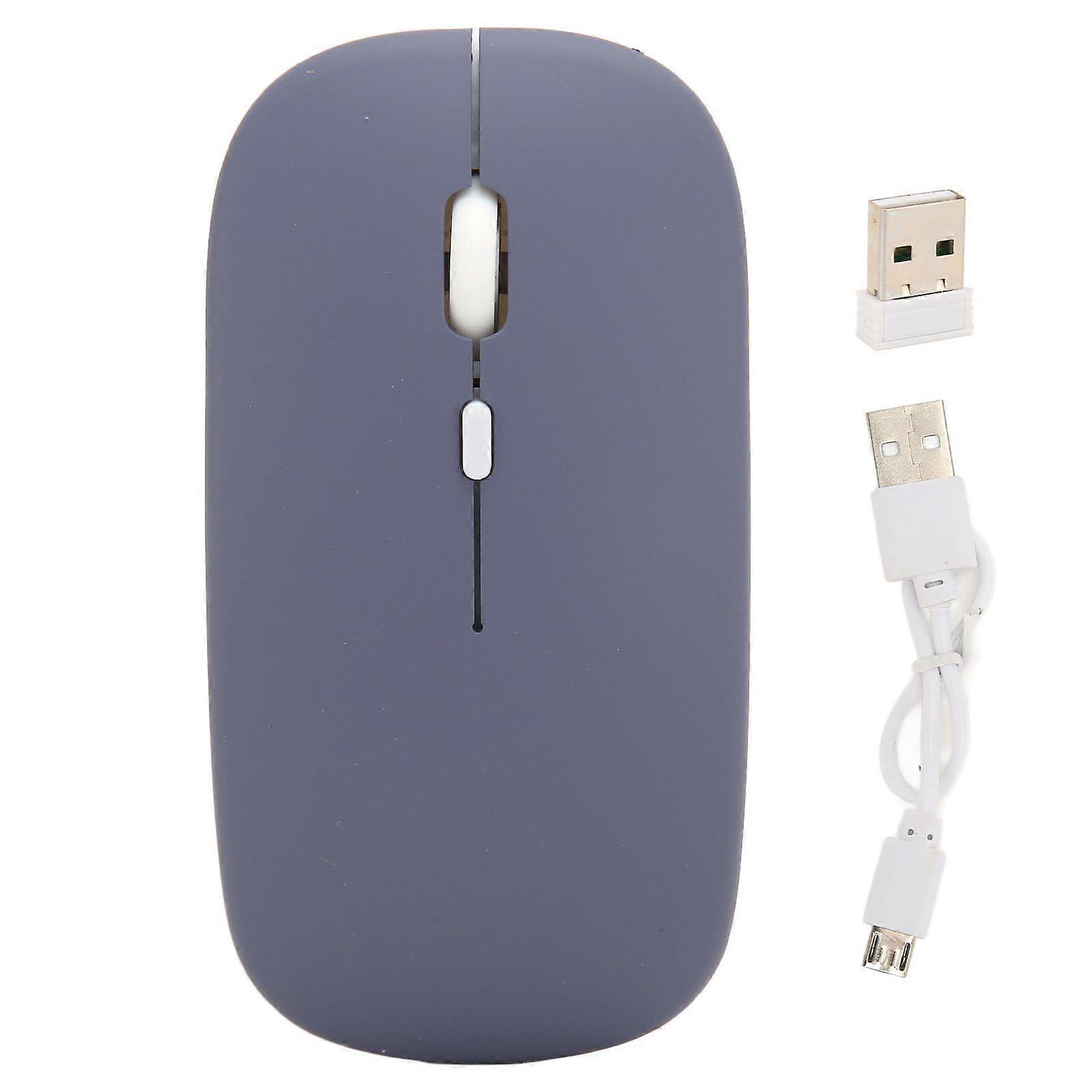 Wireless USB Mouse Rechargeable Low Noise Wireless Computer Mouse for Work Study Leisure Time Purple