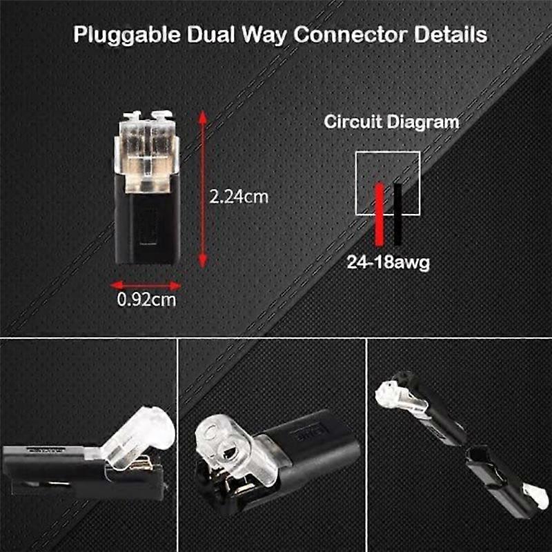 50PCS Double-Wire Plug-in Connector with Locking Buckle 2 Pin 2 Way