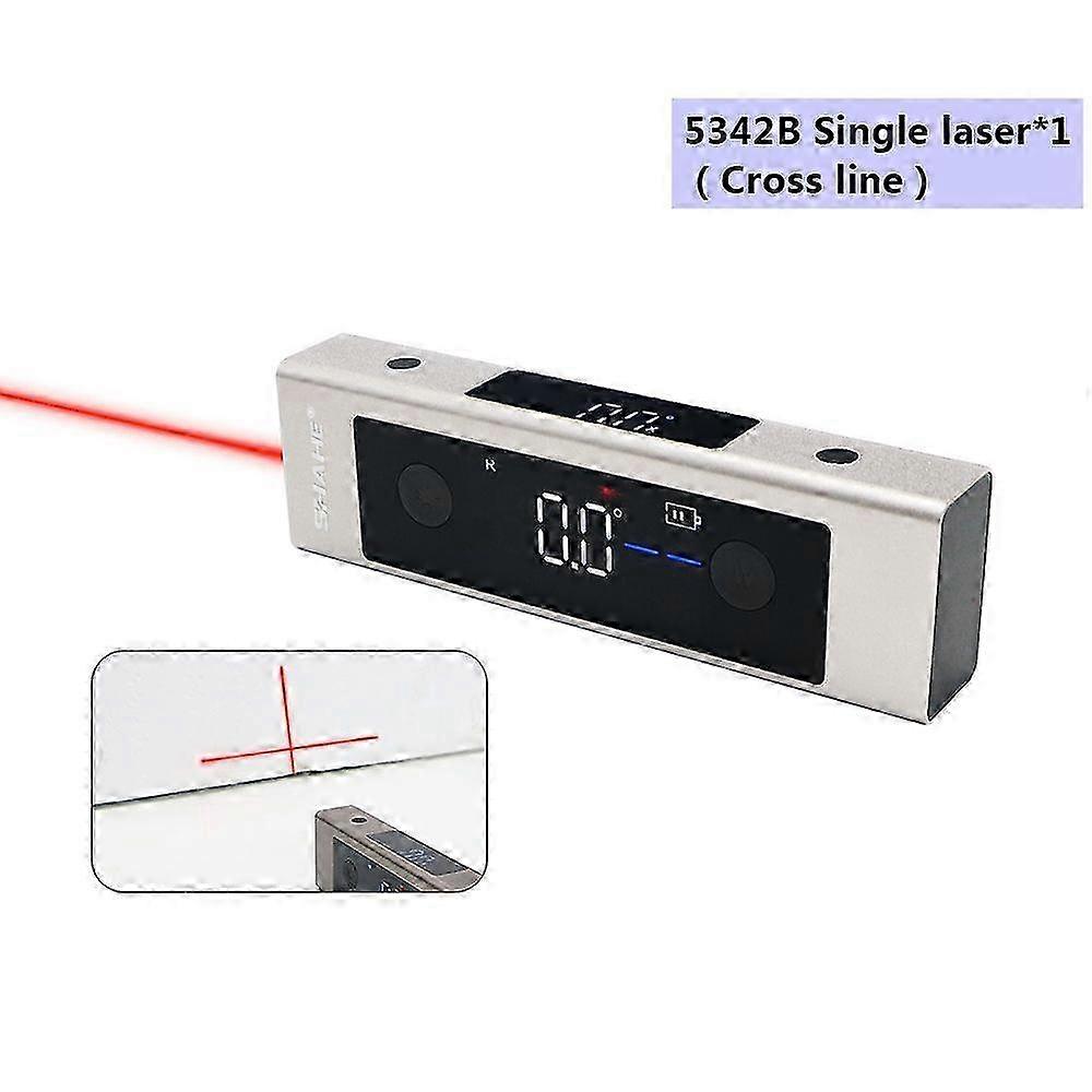 SHAHE Laser Protractor Digital Inclinometer Angle Measure Laser Ruler Large LCD Angle Finder Type-C Charging Laser Measurement 26s