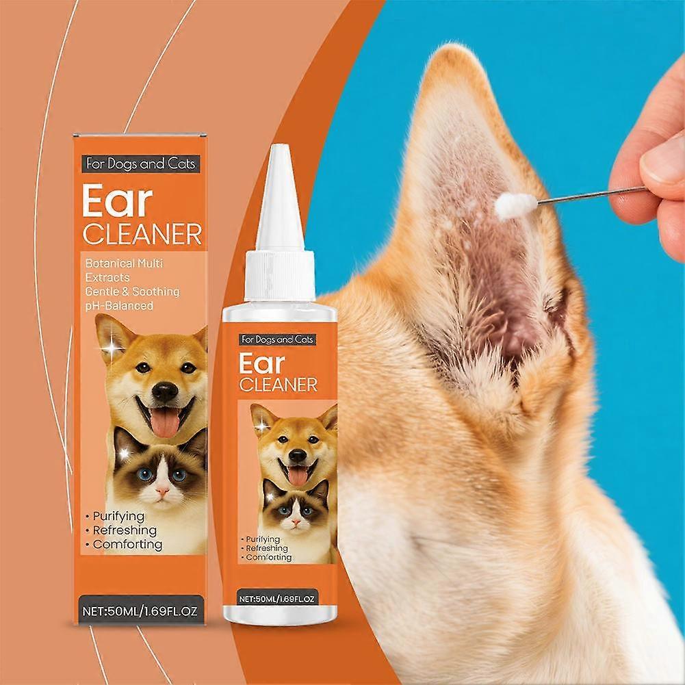 Dog Ear Cleaner Drops For Itching Mites Pet Ear Drops Solution 50Ml