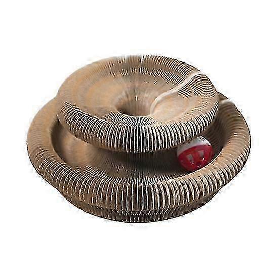 2025 Cat Accordion Toy Magic Cat Scratching Cardboard Interactive Scratch Pad Cat Toy with Ball Foldable Cat Scratcher Paw Accordion Toy