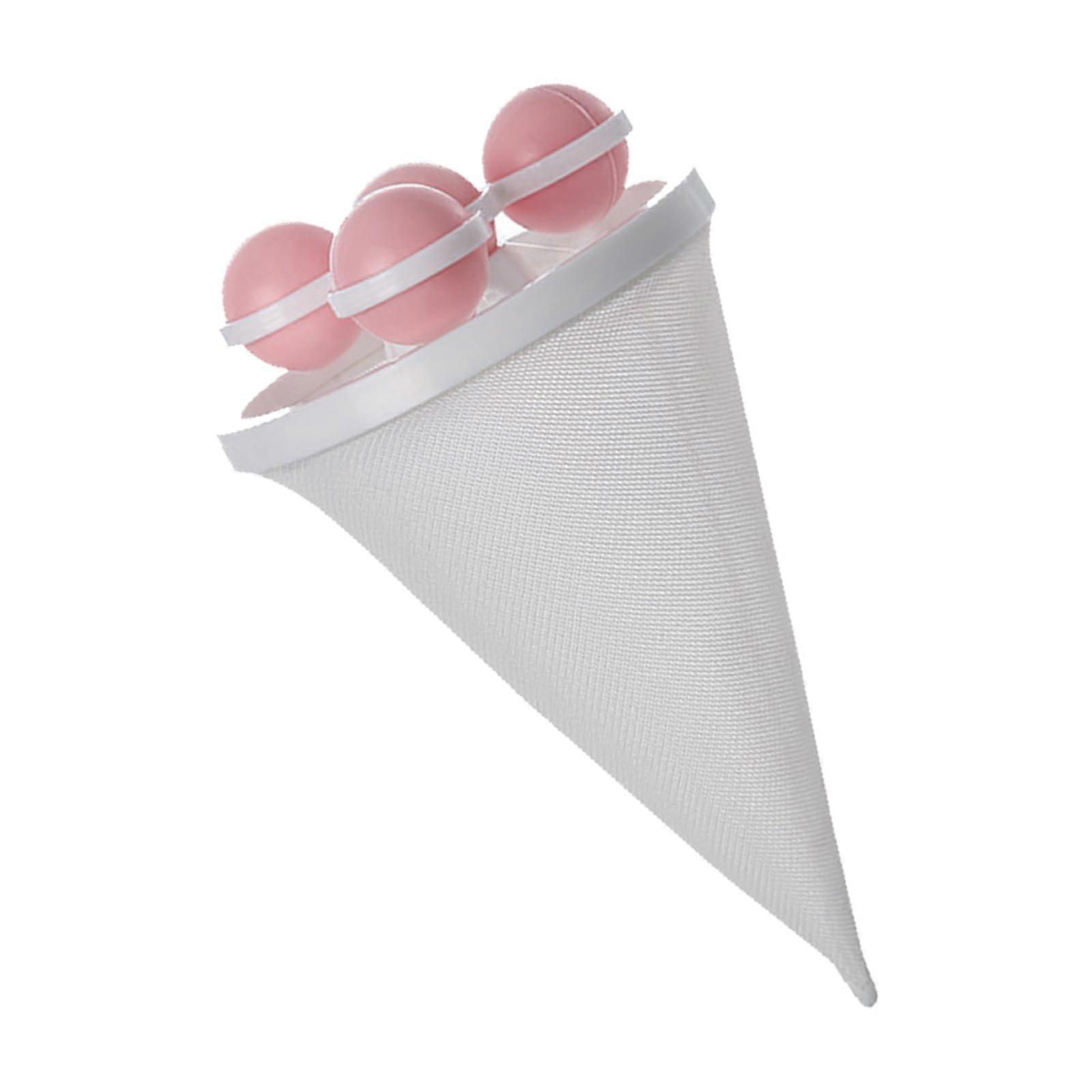 Washing Machine Hair Catcher Reusable Nylon Mesh Filter Bag For Pet Hair Lint Removal Universal Floating Design Pink