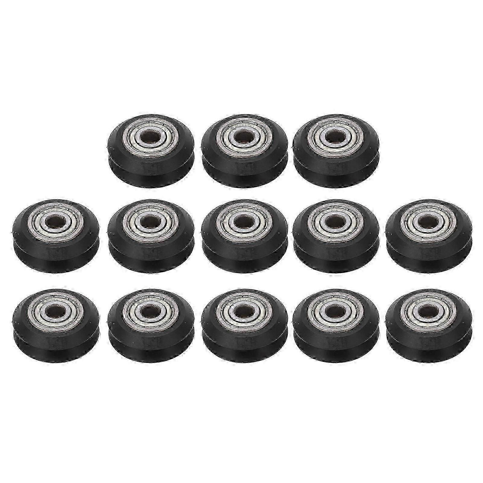 13 Stück 3D-Druckerrad POM V-Form Verschleißfestigkeit 3D-Drucker-Radlager 625ZZ Schwarz