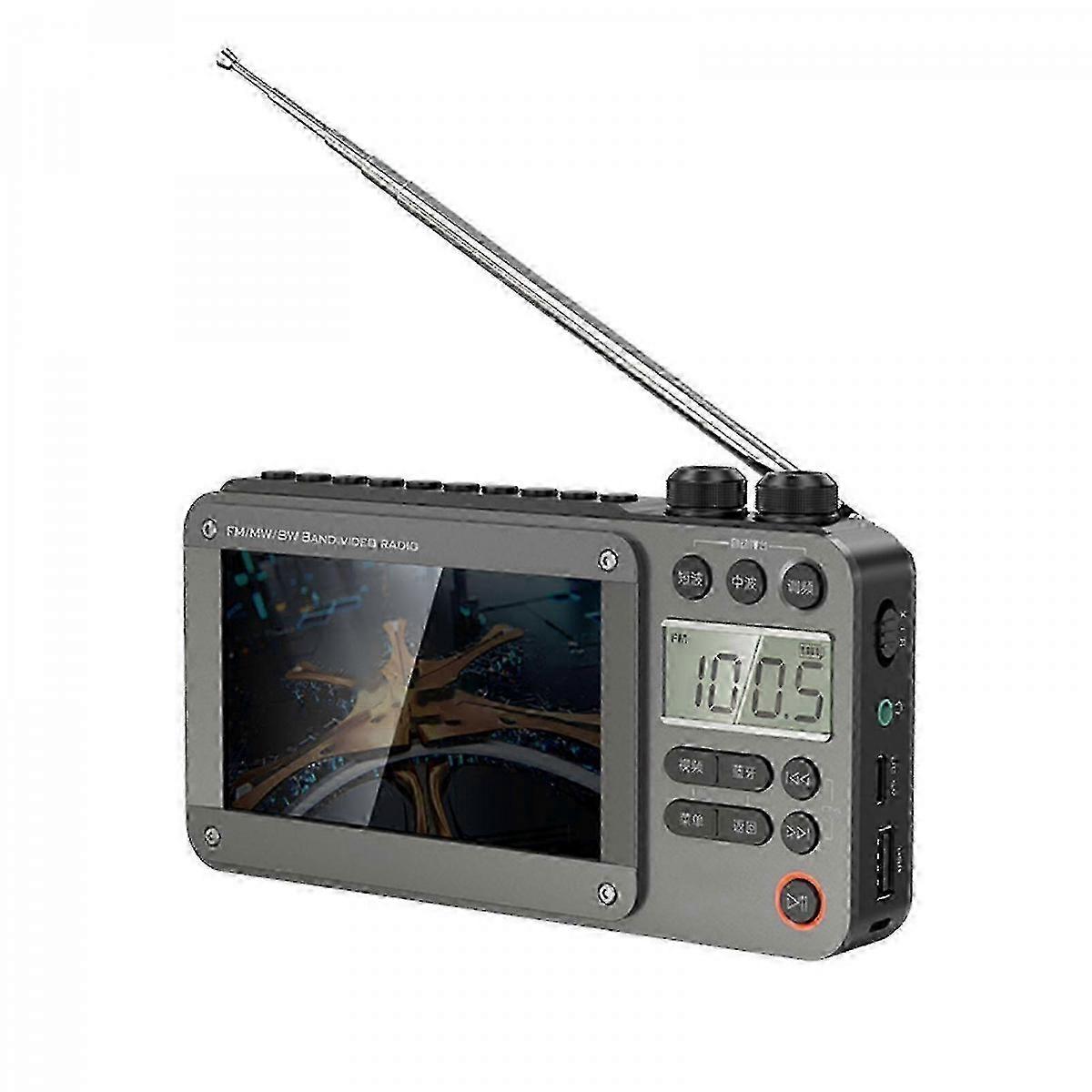 Portable Mini TV with AM/FM Radio and Bluetooth for On-the-Go Listening