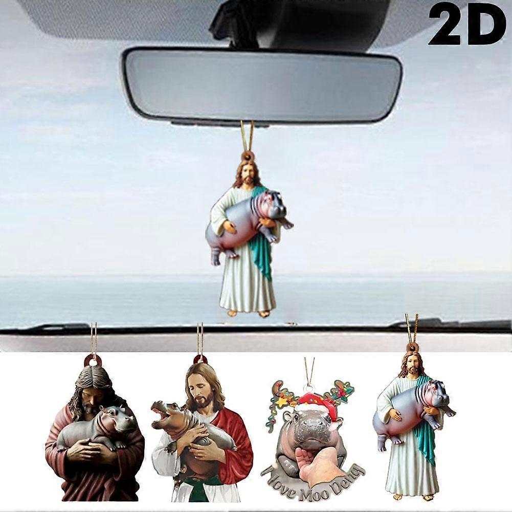 2D Flat Acrylic Car Rearview Mirror Pendants