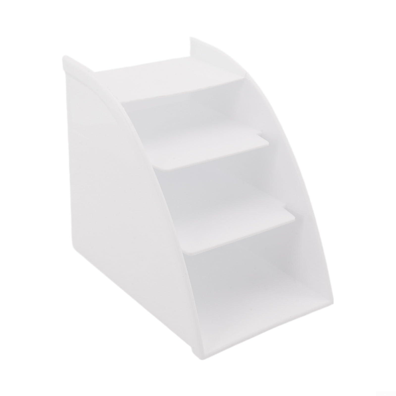 Tabletop Container Organizer ThreeGrid Compartments for TV Remote and Phone Storage White Plastic Desktop Organizer