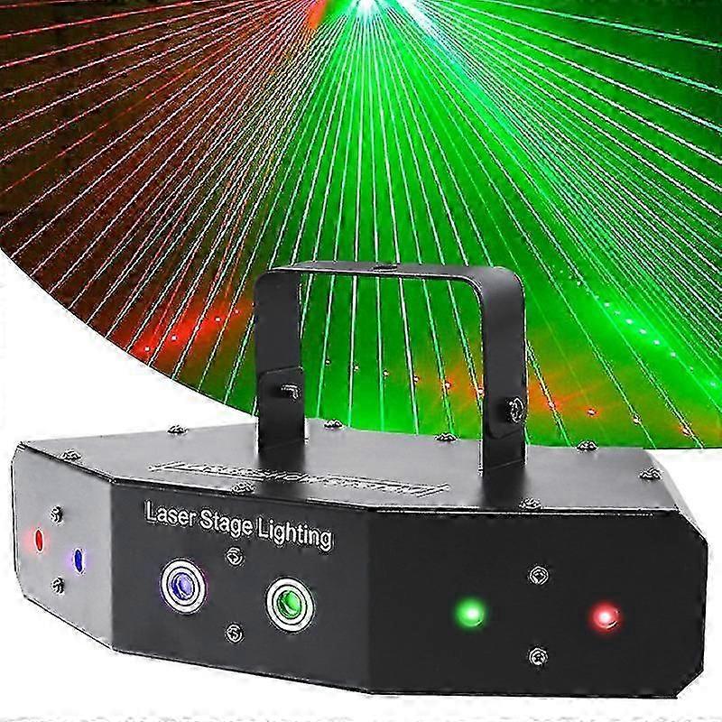 New 6 Eye Fan Pattern Led Laser Light Ktv Bar Disco Voice-activated Rotating Stage Light