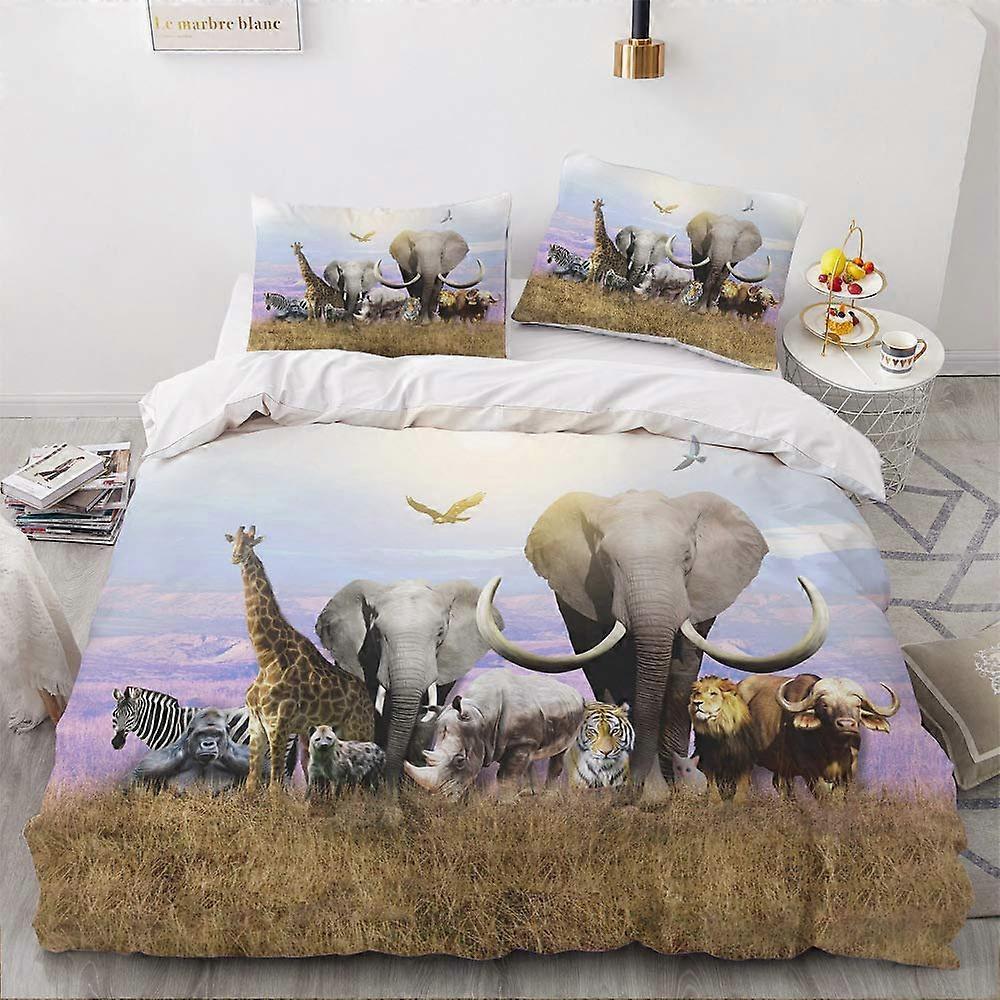 Bedding Cover With Zipper, Soft Microfiber Duvet Cover Set With Pillow Case, Purple Unicorn Bedding, Double 200x200cm