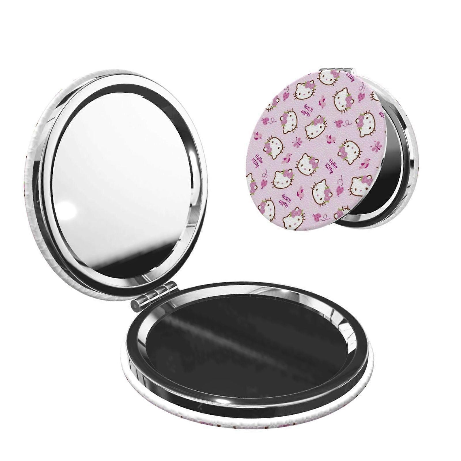 Hello Kitty Pocket Mirror, Portable Magnifying Compact Travel Makeup Mirror, 2-Sided Handheld Small Mirror