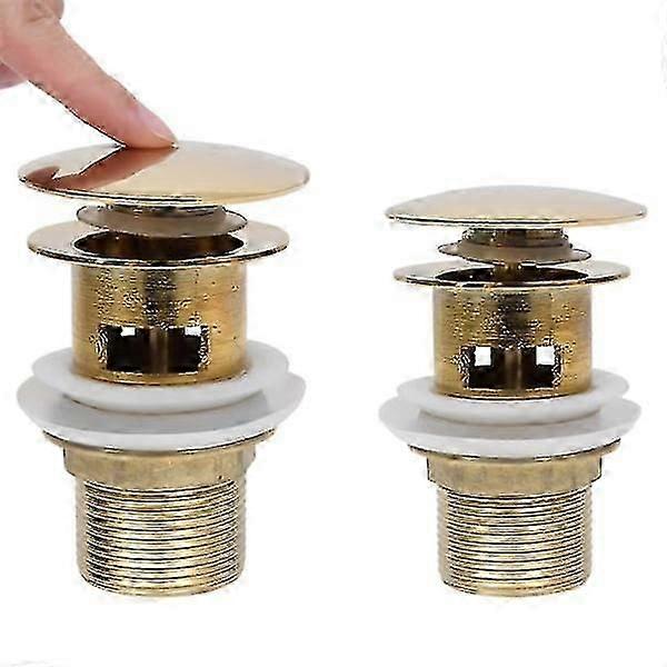 Pop-up bottom valve with overflow function gold 6,4x6,4x9 gold