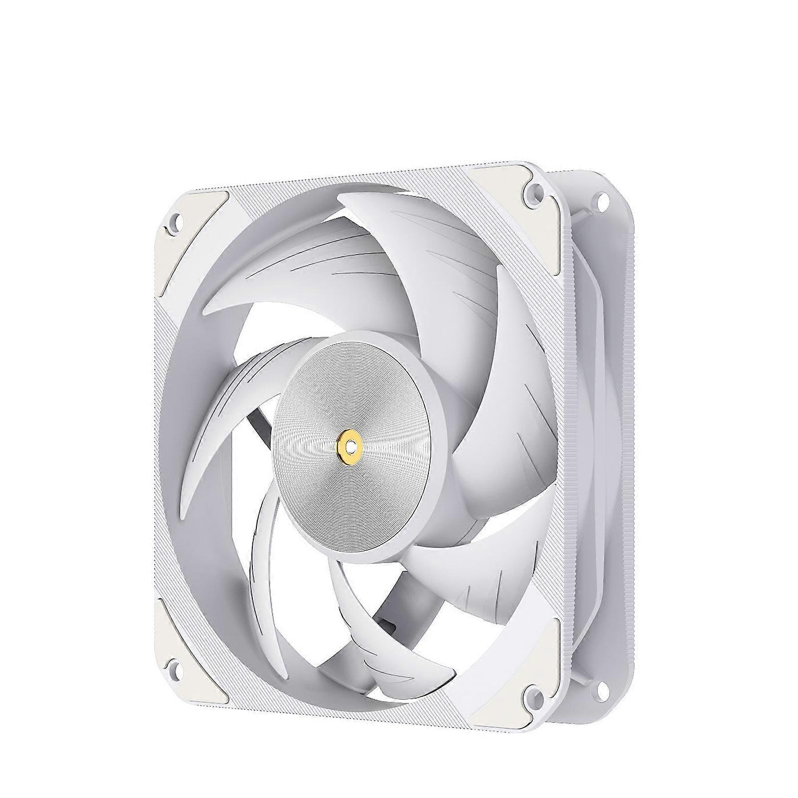 Energy Efficient 120mm Computer Case Fan Auto Speed Adjustment Quiet Cooling Low Noise Coolers for Desktop PCs Use  White
