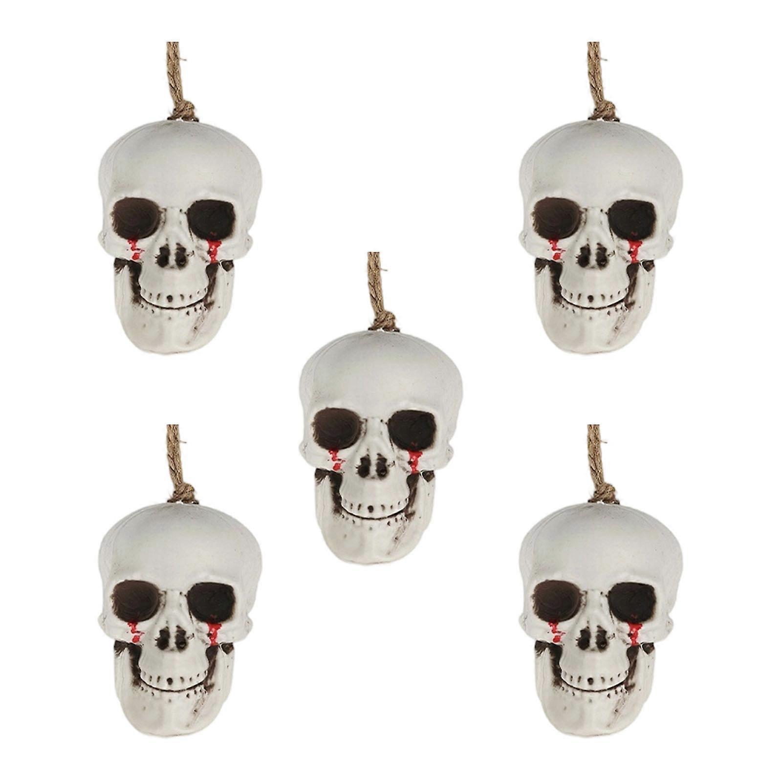 Halloween Scary Skull Ornament With Hanging For Themed Parties Multicolor
