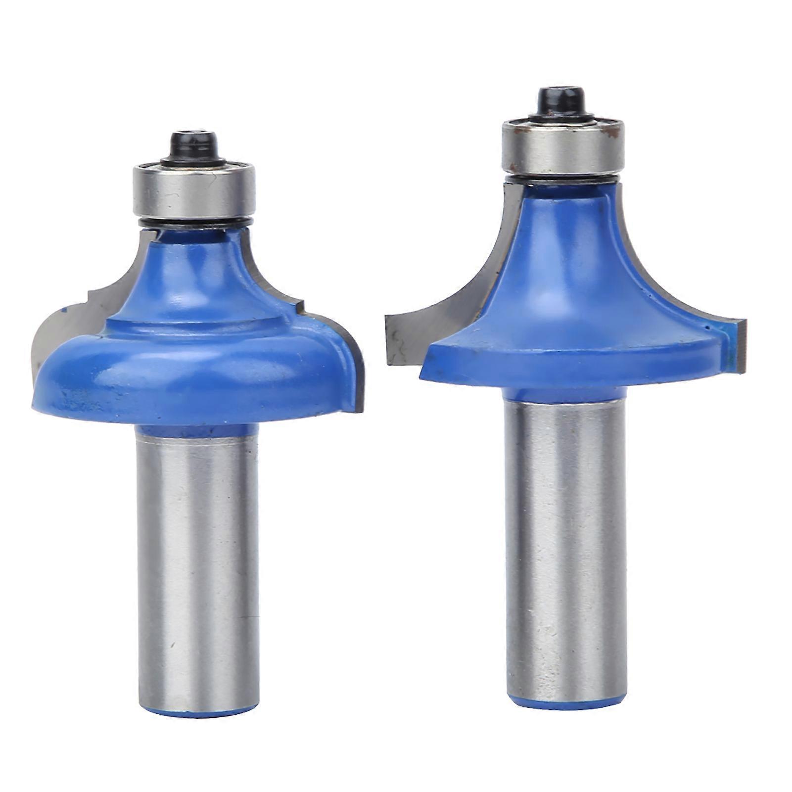 Round-over router bit for woodworking, 1/2" shank corner bit with bearing, 2-piece set for smooth edges