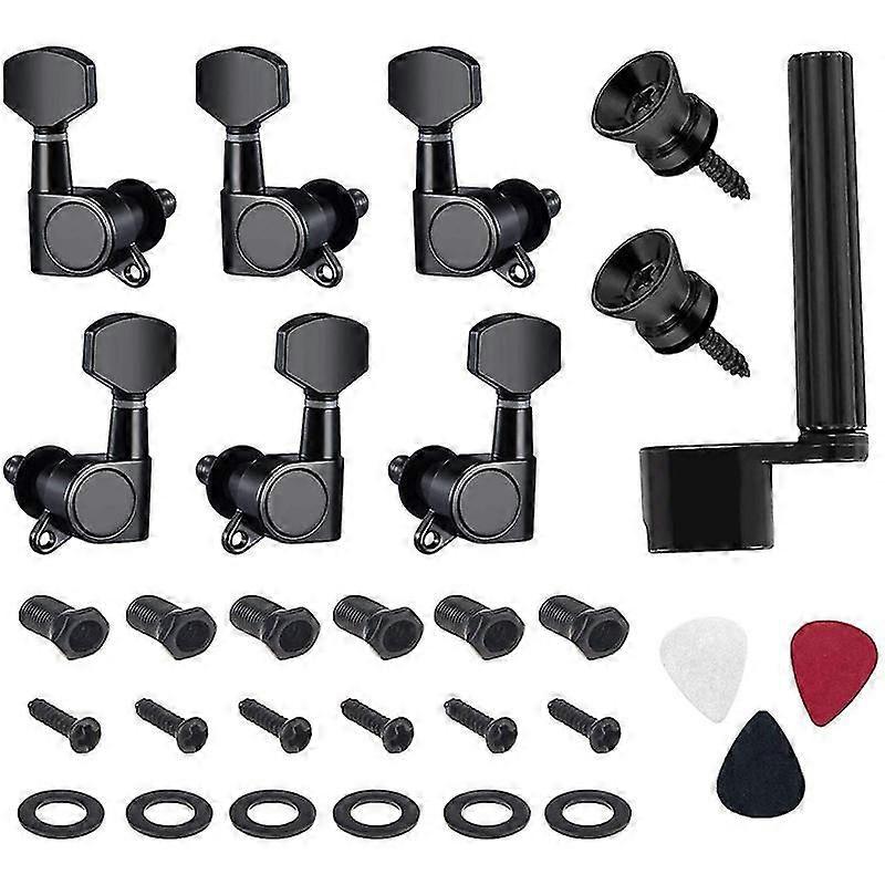 6 Pieces Guitar String Tuning Pegs Keys 3 Left 3 Right Guitar Machine Heads Knobs With Strap Button