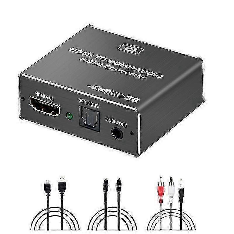 Audio Extractor HDCP + Optical TOSLINK SPDIF + 3.5mm RCA Audio Converter 4K x 2K 3D Audio Splitter hwySH