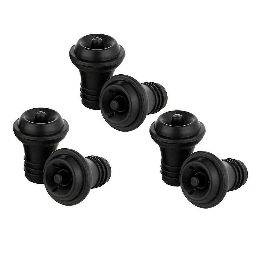 Vacuum Stopper Set for 6 Bottles, Glass Lids with Stoppers Compatible with Wine, Champagne, Cider Bottles & Cruets