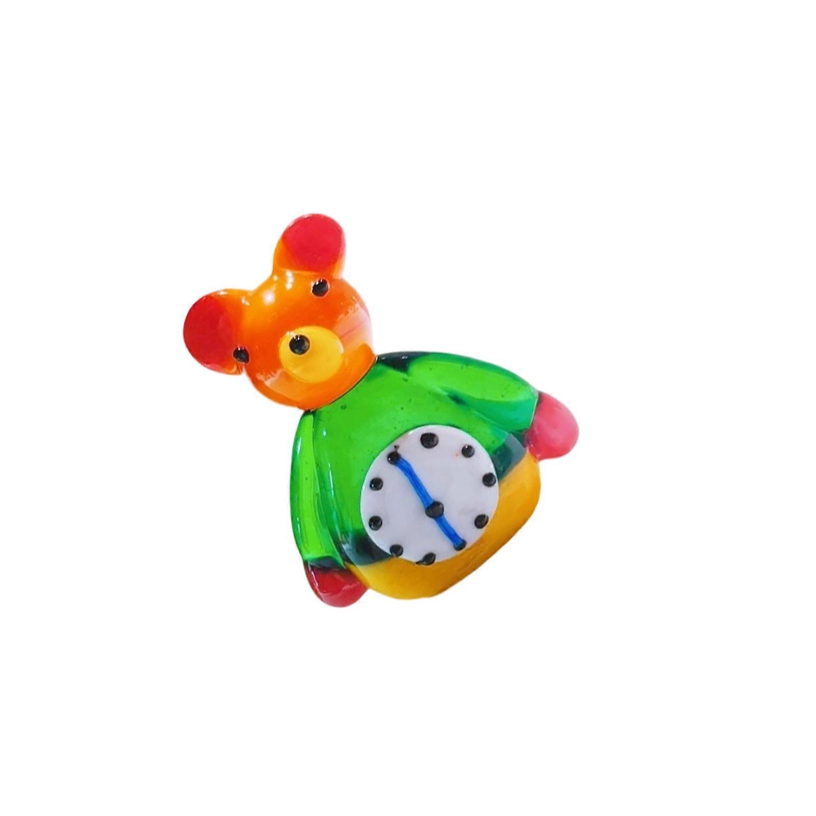 Modern Bear Design Glass Table Clock Home Decoration Handcrafted Craft For Office Display Multicolor