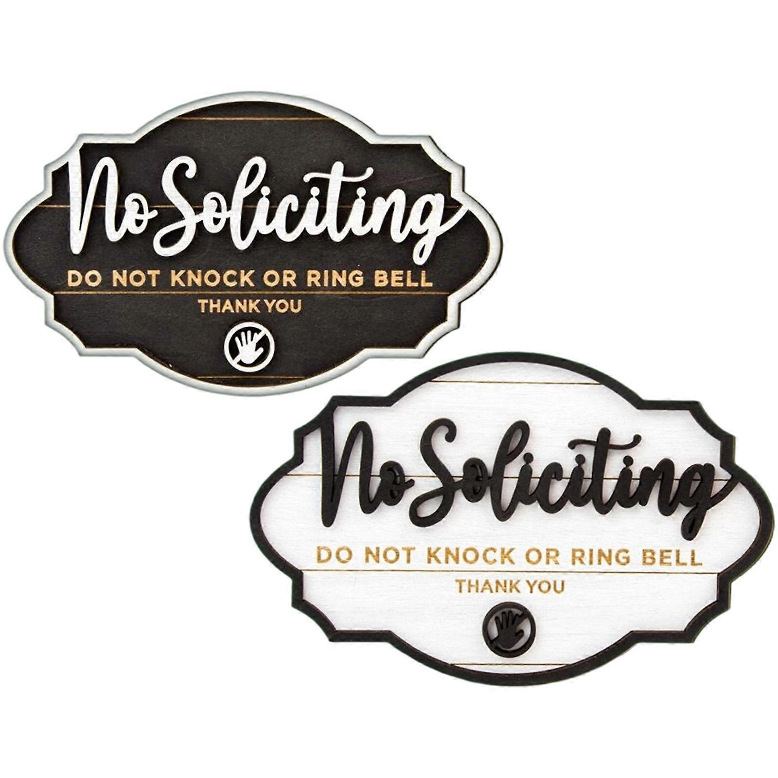 Practical No Soliciting Sign for Indoor and Outdoor Use Treated Wood Surfaces Humorous Simple Installation Process Multicolor