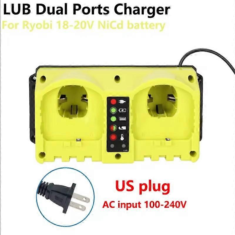 Portable Dual Ports Fast Charger Replace P117 for Ryobi 18V Battery P107 P108