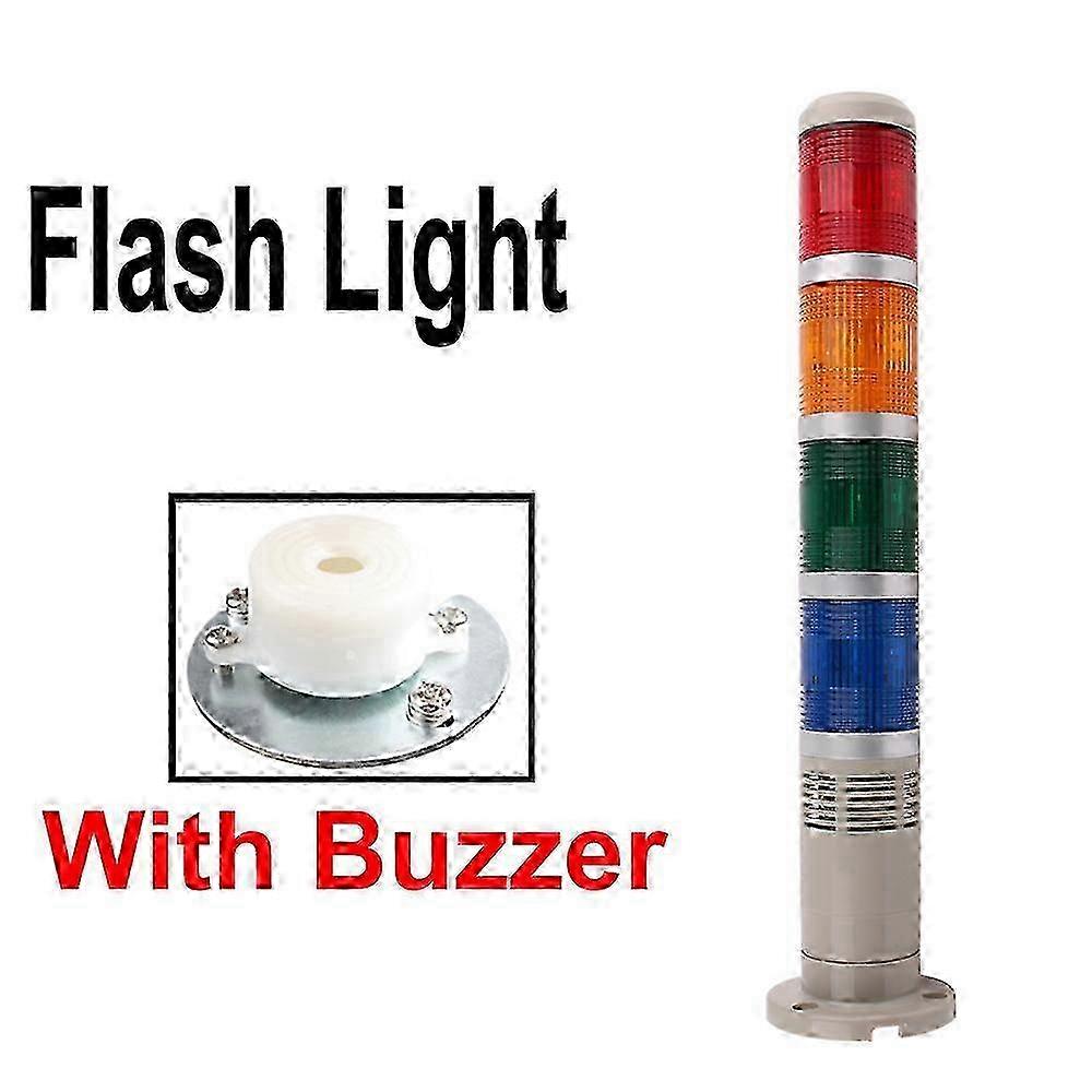 DC12V/24V Industrial Multilayer Warning Signal Tower Stack Lamp Steady Flash light Alarm caution machinery Buzzer/NO AC110V/220V 2025