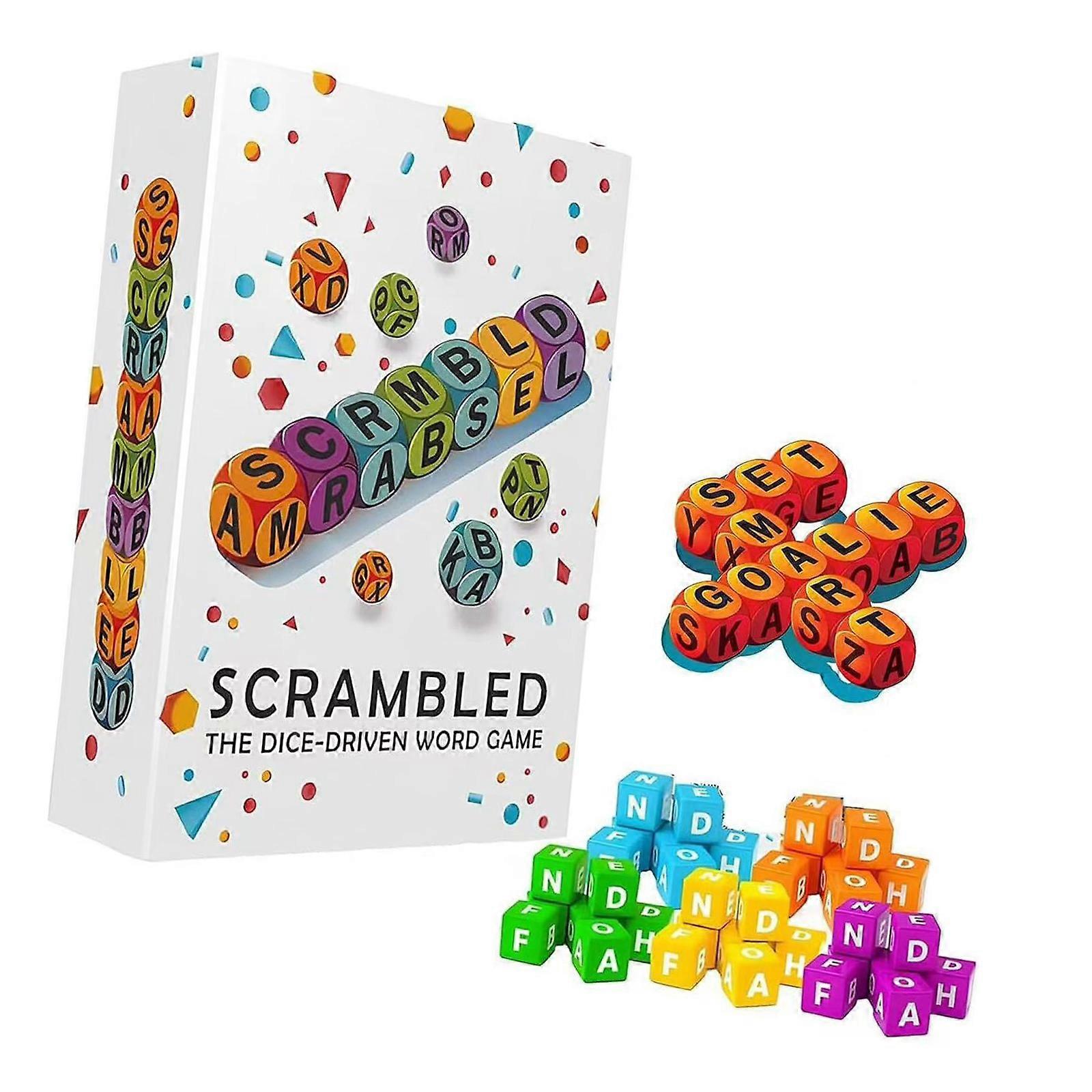 Educational Word Building Dices Set For Children Safe Non Toxic ABS Letters Portable Organizer Box Enhances Vocabulary Skills Multicolor