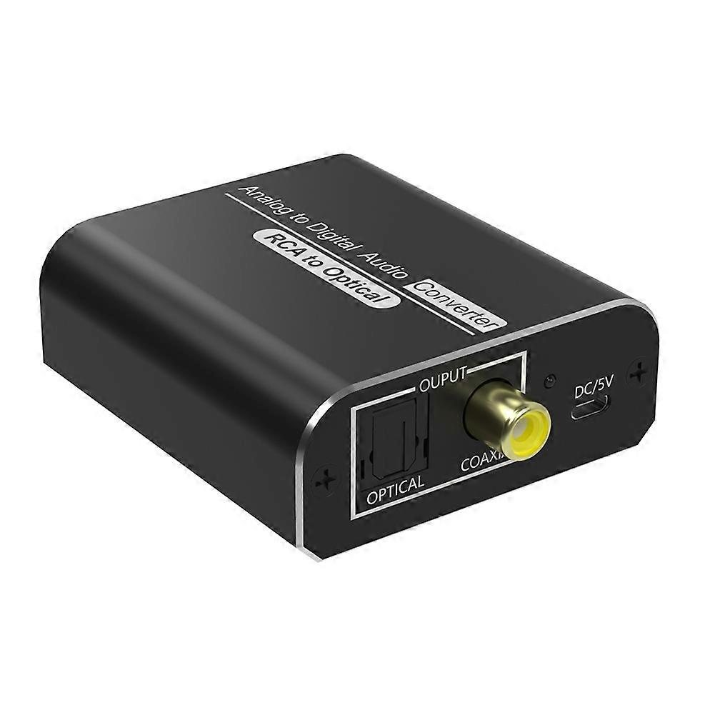 RCA to Optical/Coaxial Audio Converter Analog to Digital Audio Adapter Supports for PS5 TV Audio