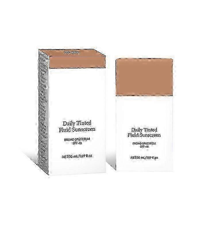 Daily Tinted Fluid Sunscreen,Face Moisturizing Broad Spectrum SPF 40 Skincare Foundation CreamSheer & Natural FinishAgainst UVA & UVB