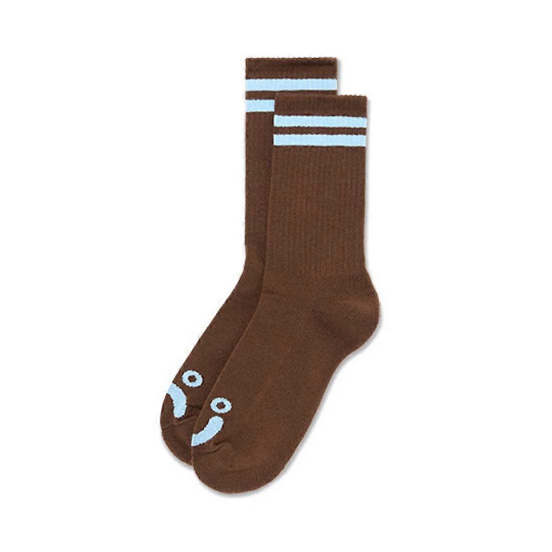 Polar Happy Sad Rib Socks - Brown/Blue
