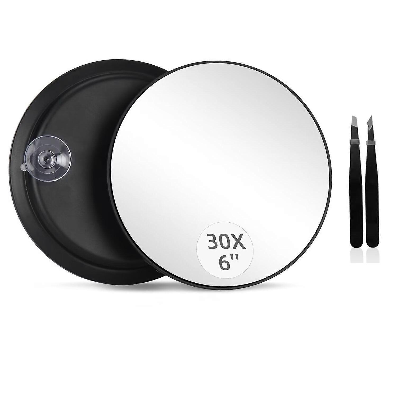 Hand Mirror – 1X & 2X Magnifying, Double-Sided Folding Vanity Mirror for Makeup, Shaving, Travel – Black 6" x 10"