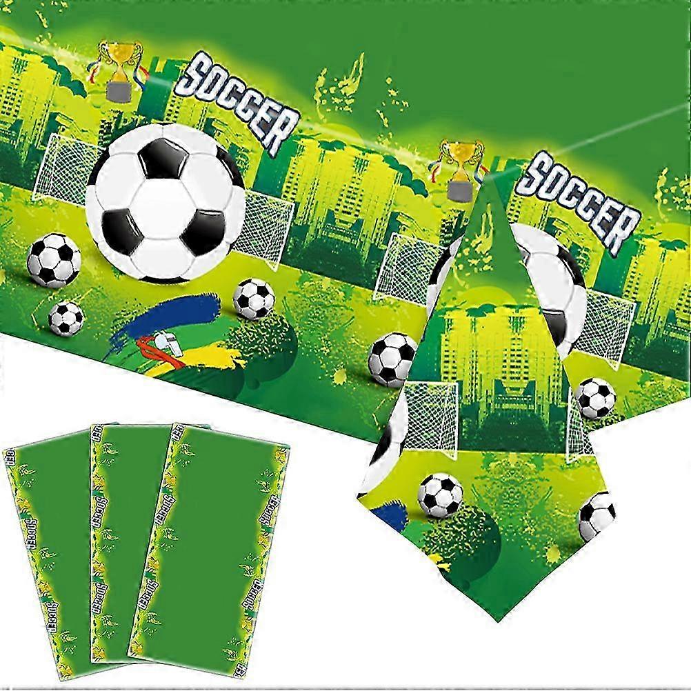 3pcs Disposable Tablecloth Table Runner Football Pattern Buffet Table Cloth