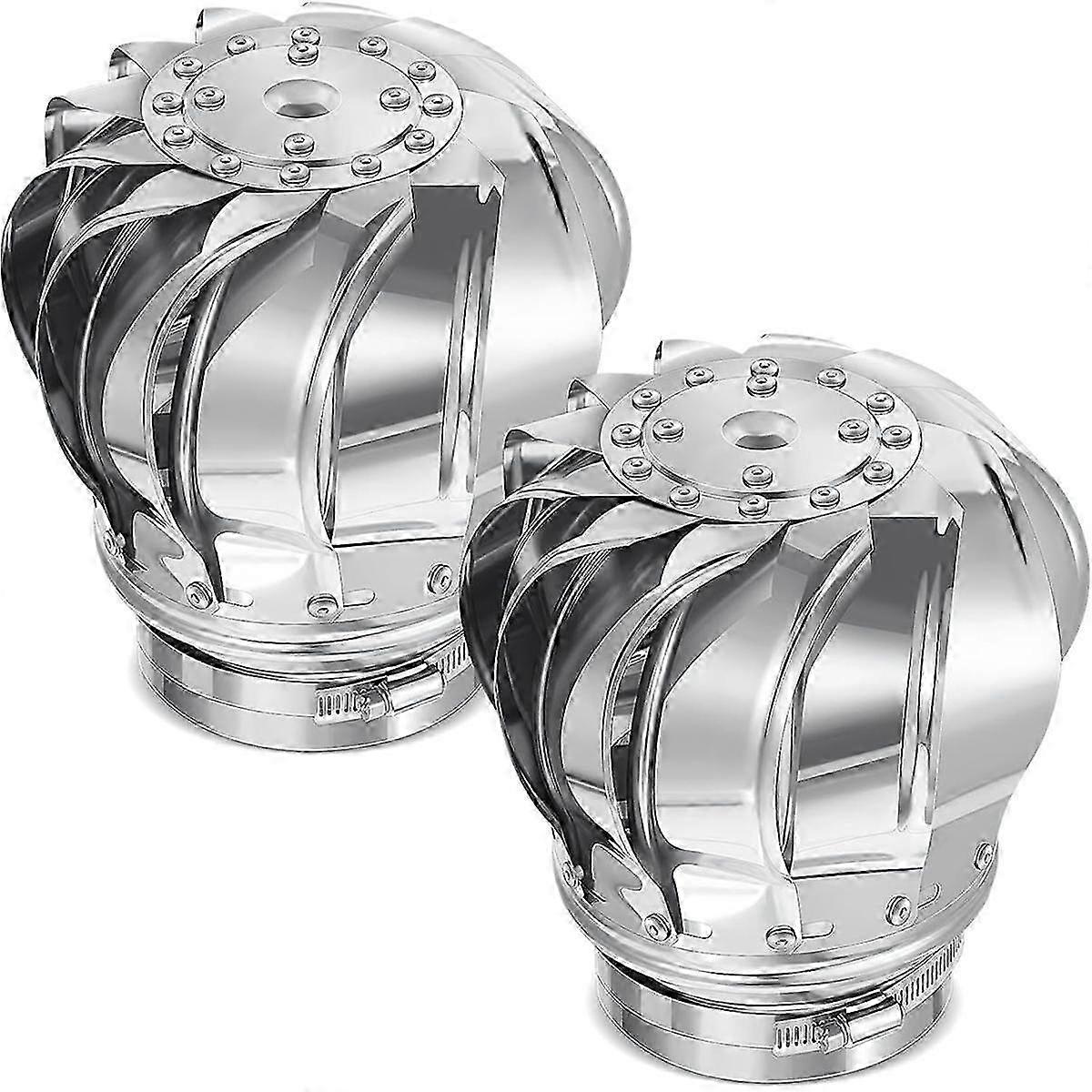 2 st 110 mm vinddriven takfläkt för vindluftcirkulation i gård