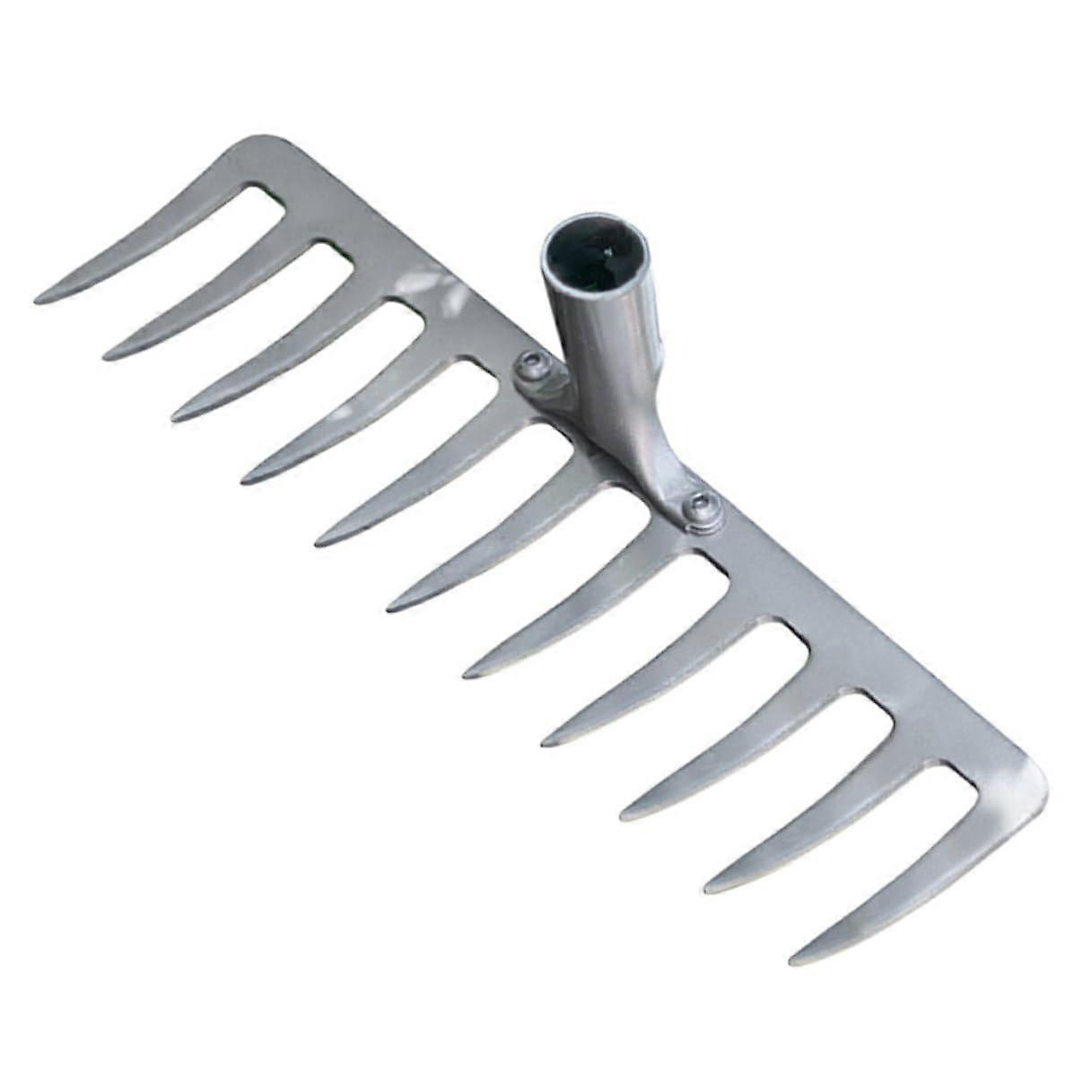 Heavy Duty Garden Rake with Metal Tines for Soil Loosening, Weeding and Precise Cultivation