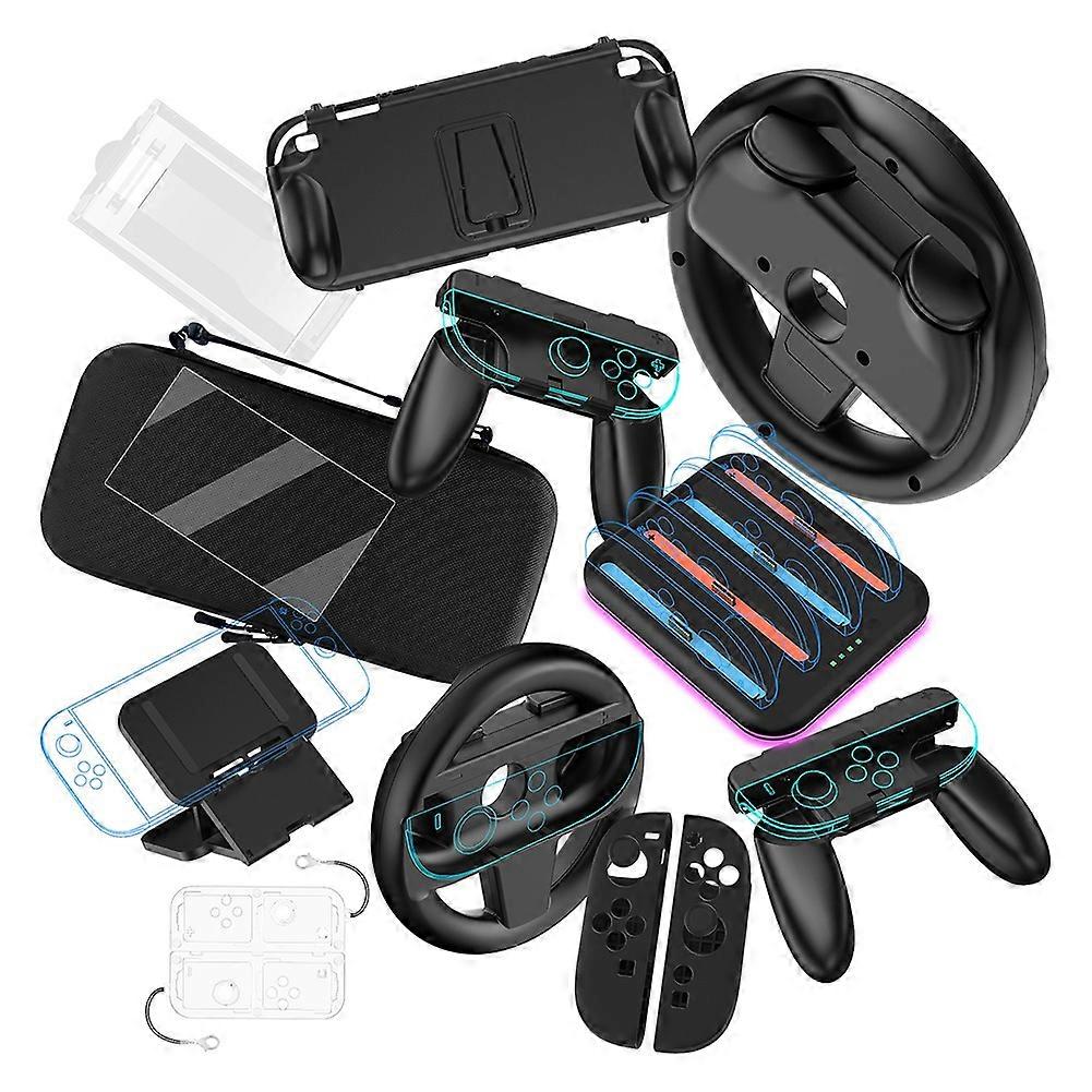 For Switch 2 Host Grip Protective Case &Storage Bag& Charging Base &Wireless Game Steering Wheel for NS Switch 2