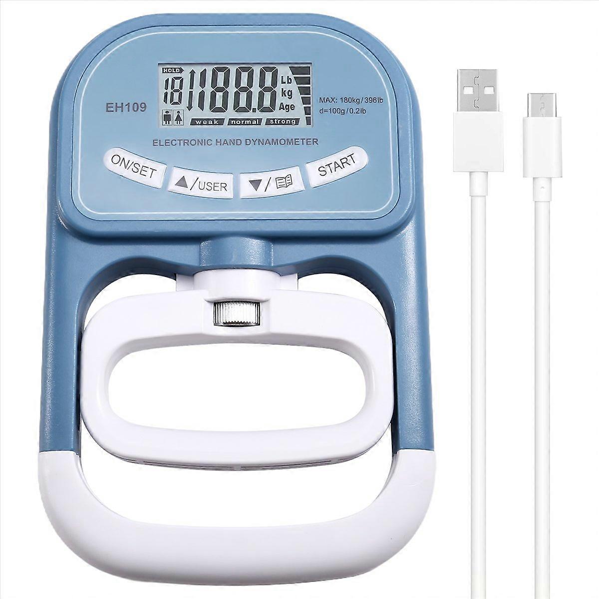 Digital Hand Dynamometer Hand Grip Strength Trainer 396Lbs/180Kg