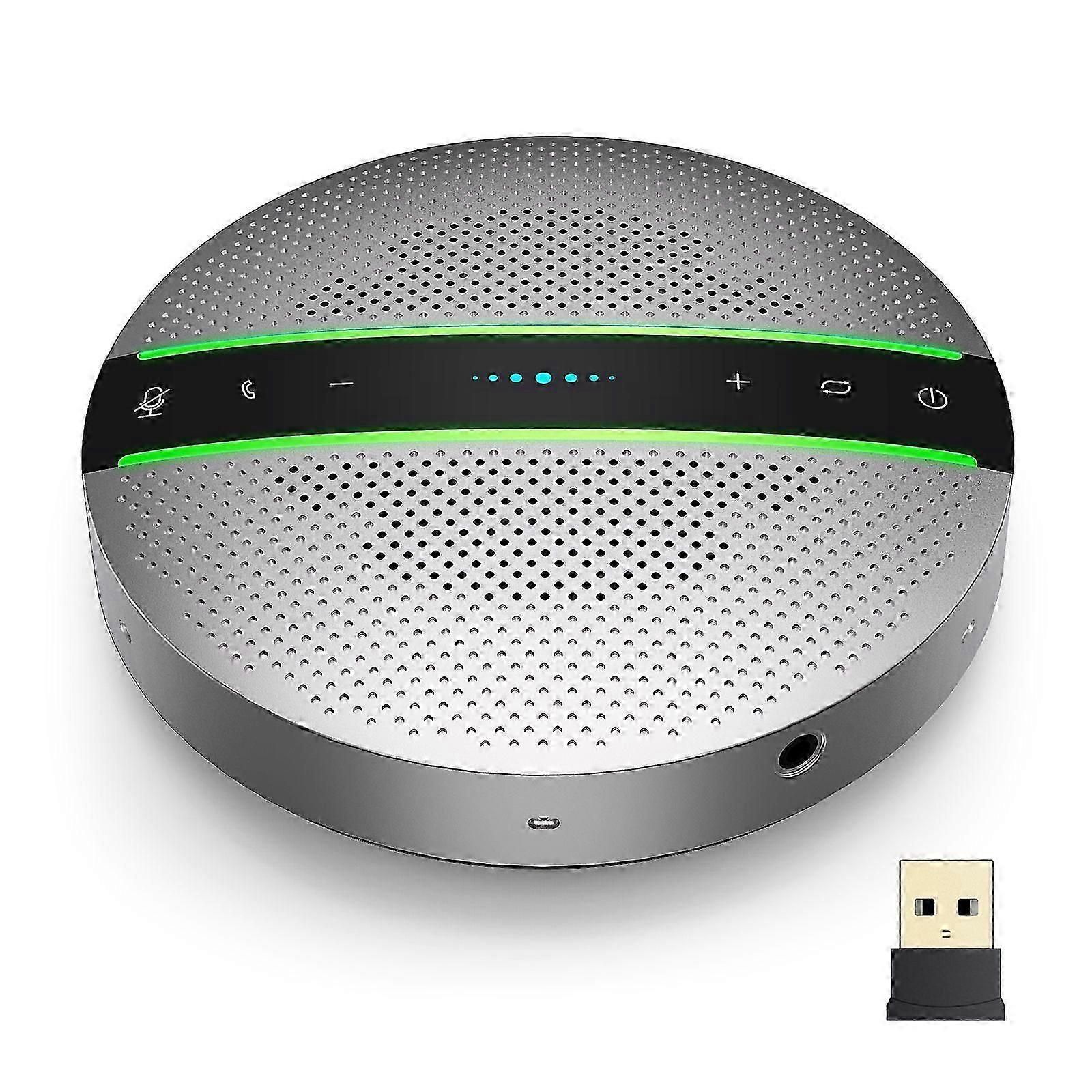 Microphone omnidirectionnel de conférence USB sans fil Bluetooth avec annulation d'écho DSP intégrée et réduction du bruit 6 microphones 360°