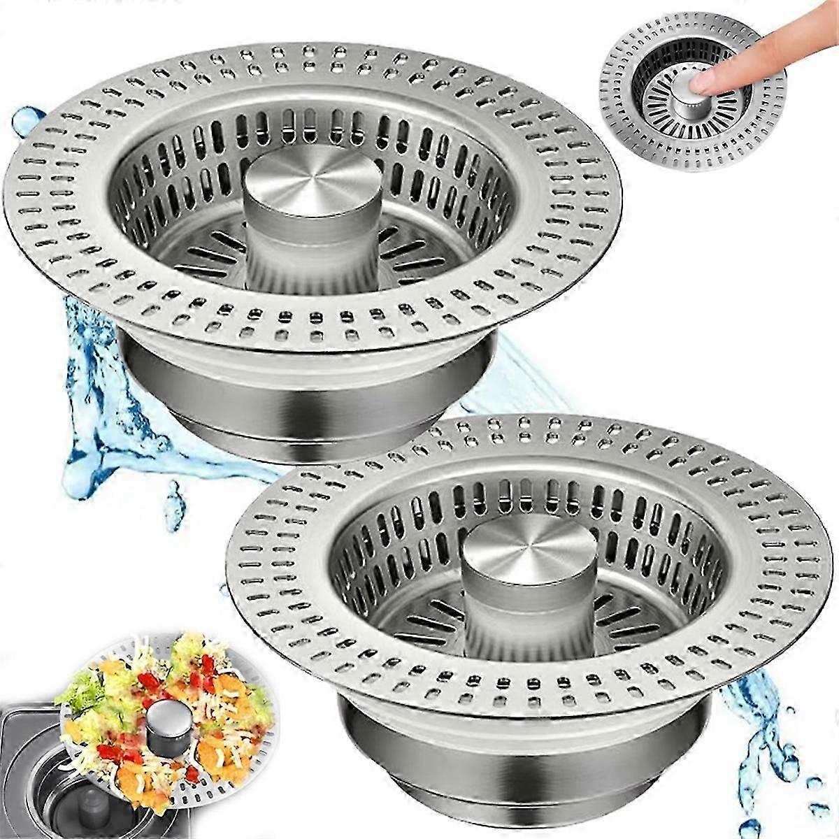 3 In1 Kitchen Sink Drain Strainer, Metal Sink Stopper