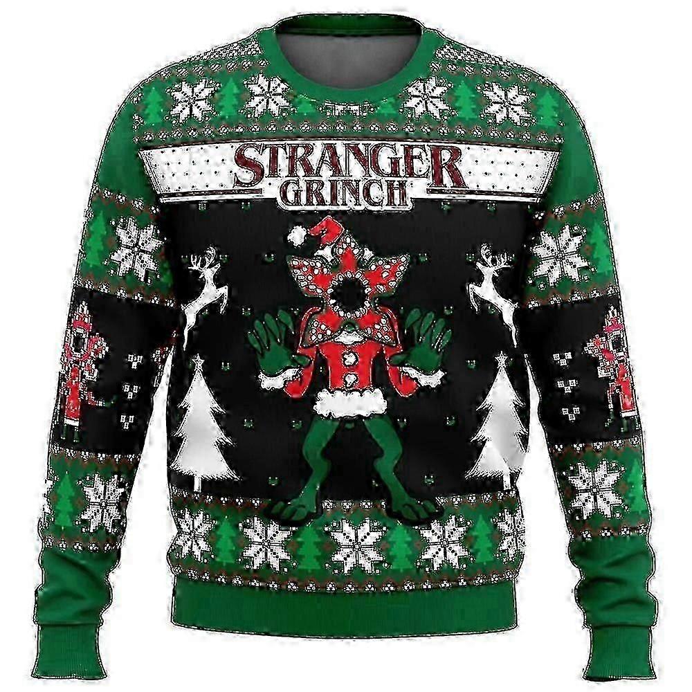 أشياء غريبة قبيحة عيد الميلاد سترة عيد الميلاد سترة هدية سانتا كلوز بلوفر الرجال 3D قميص من النوع الثقيل وأعلى الخريف والشتاء C