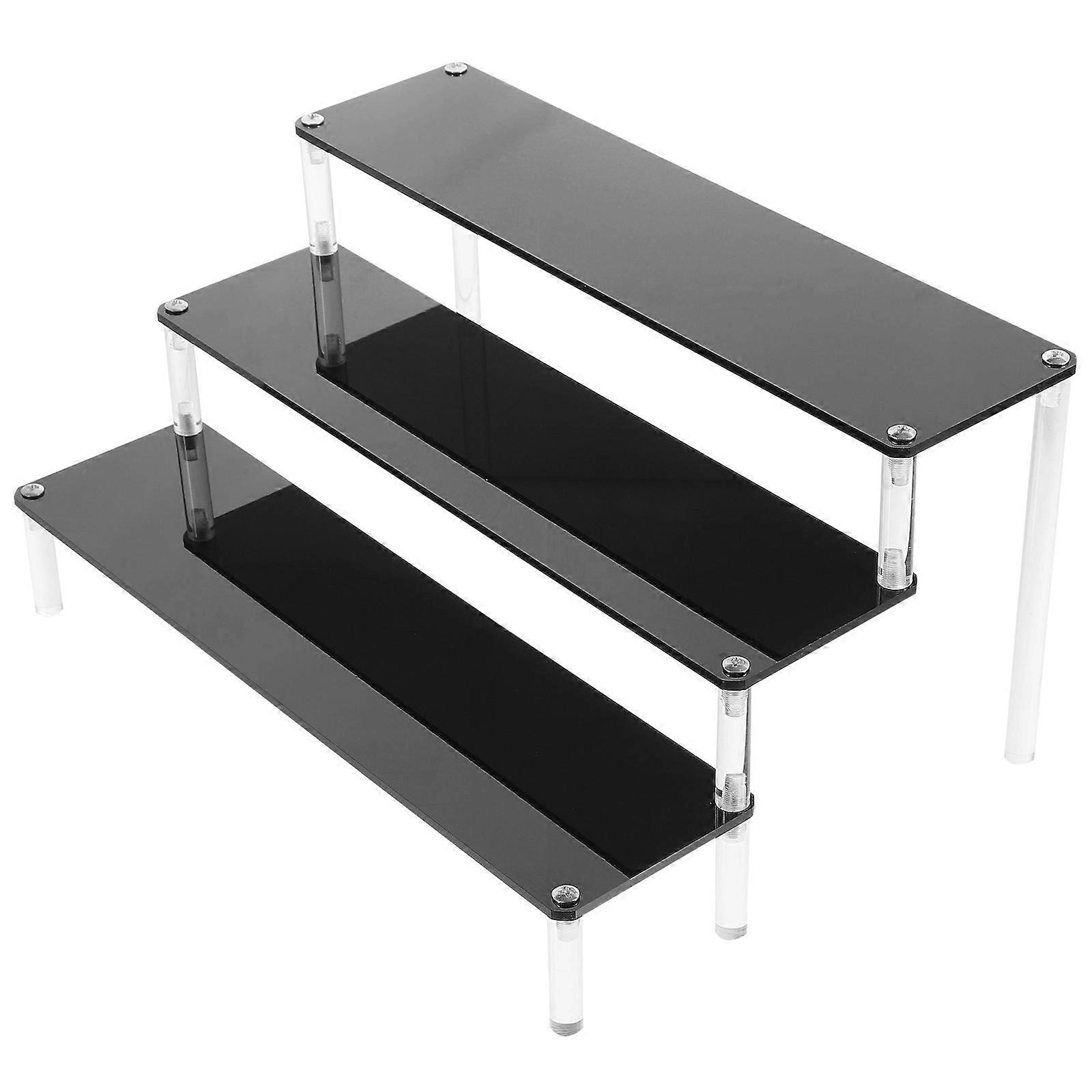 Black Acrylic Organizer Display Rack for Storage 2Pcs