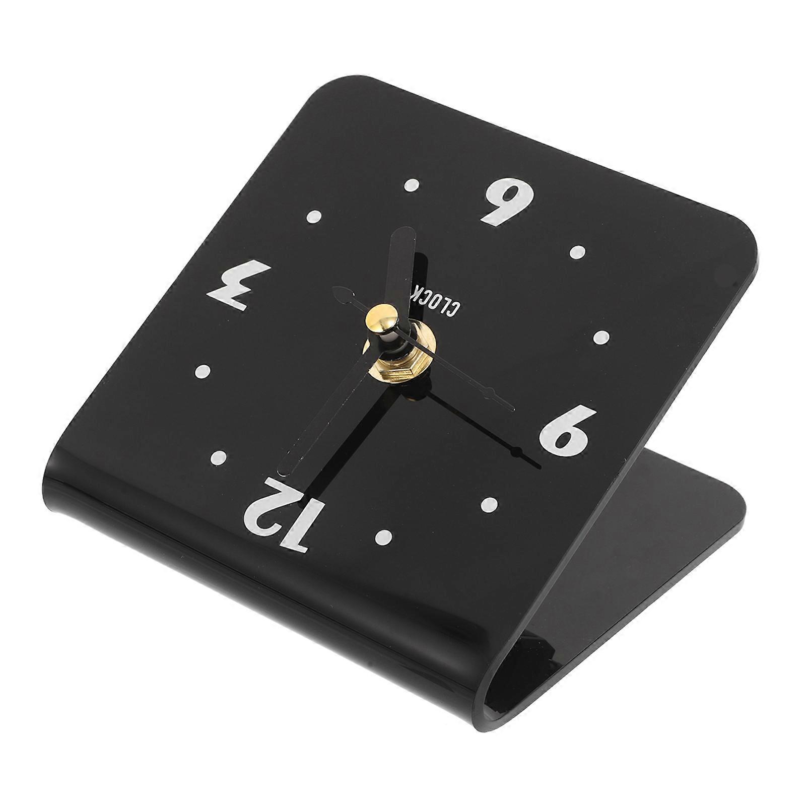 Black Silent Table Clock Acrylic Clock for Home Use 1 Unit