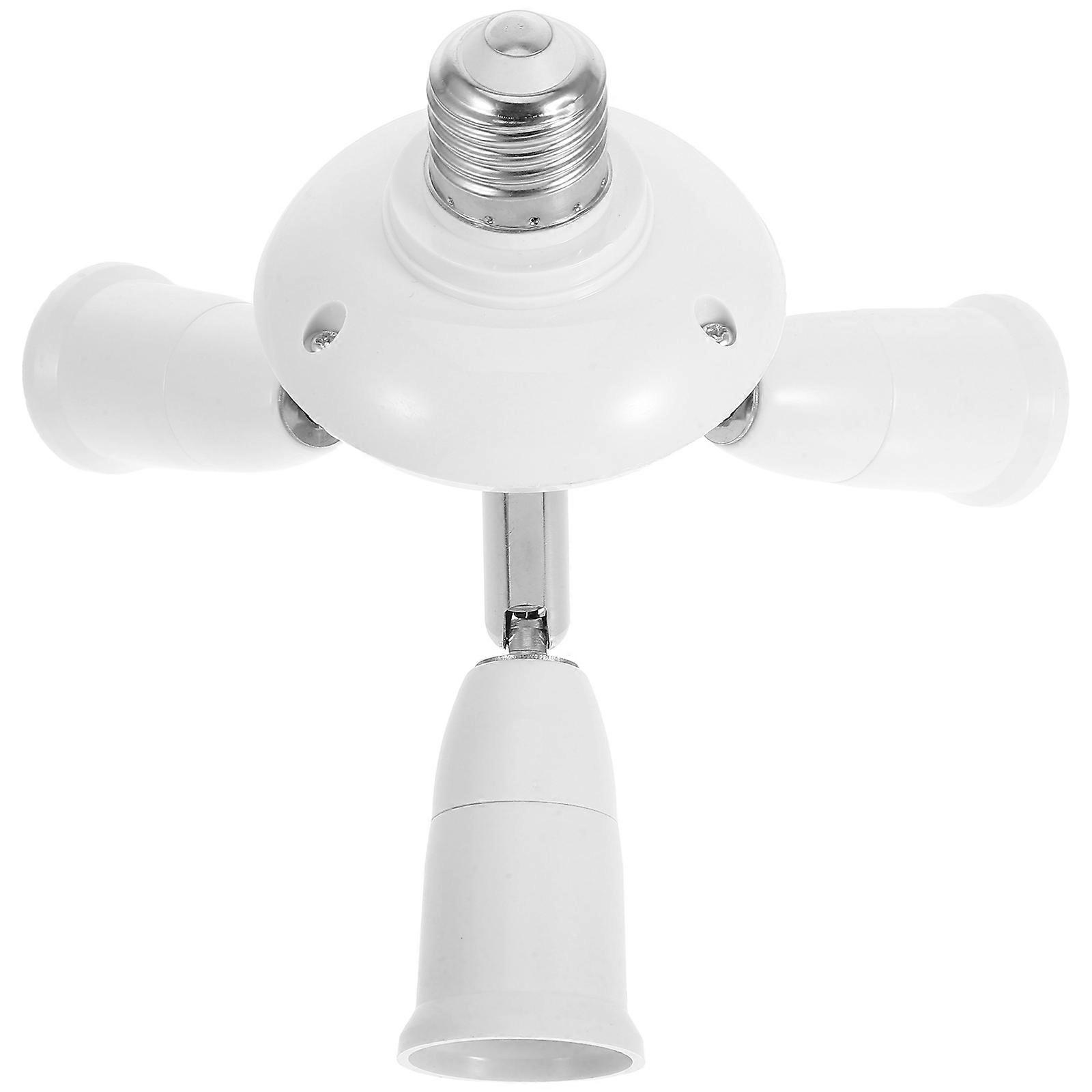 Light Socket Extender Holder E27 Bulb Adapter with 3 Adjustable Heads
