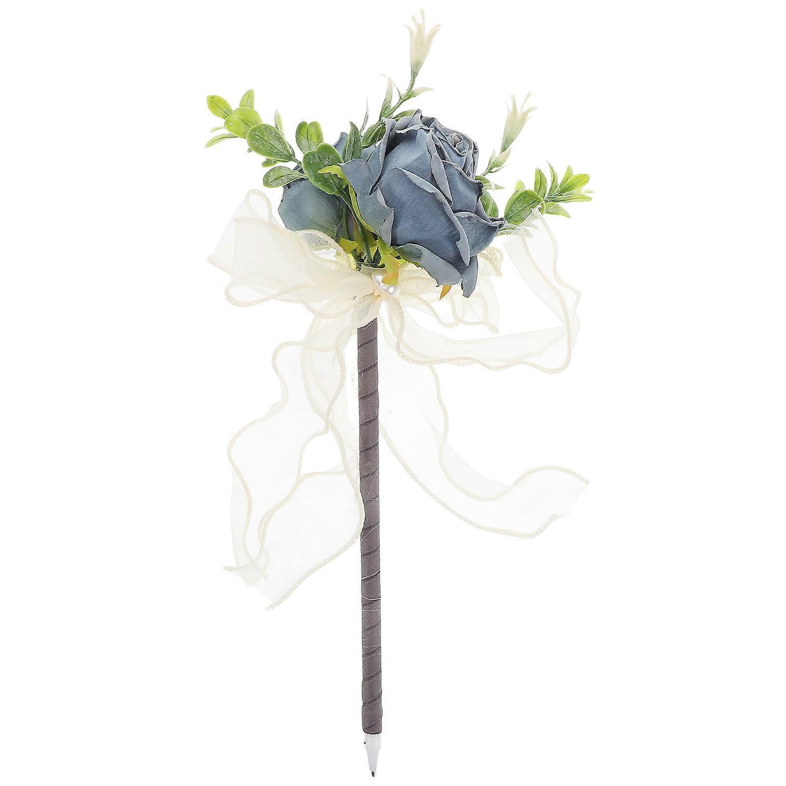 Floral Ballpoint Pen for Writing with Creative Rose Shape Blue