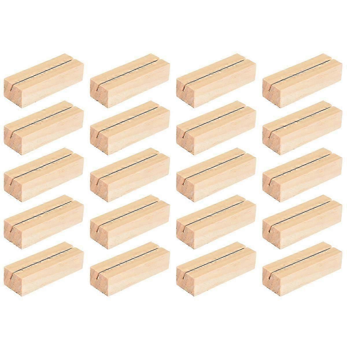 20 Pieces Wood Place Card Holders, Wooden Table Number Holder Memo Stand Clamps Stand Card Desktop M