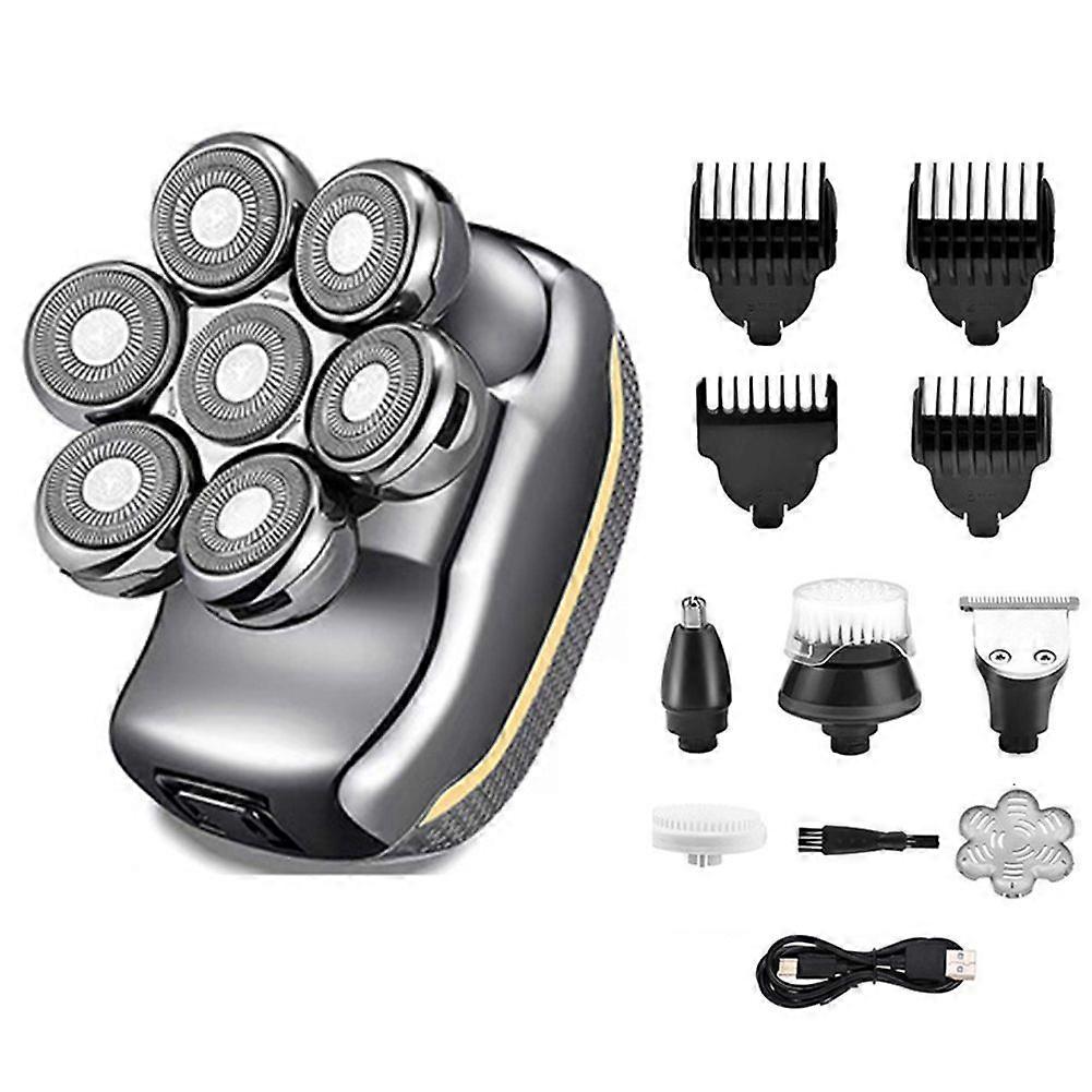 Electric Head Shavers for Bald Men - Waterproof, Cordless with 6-in-1 Grooming Kit, Nose and Beard Trimmer