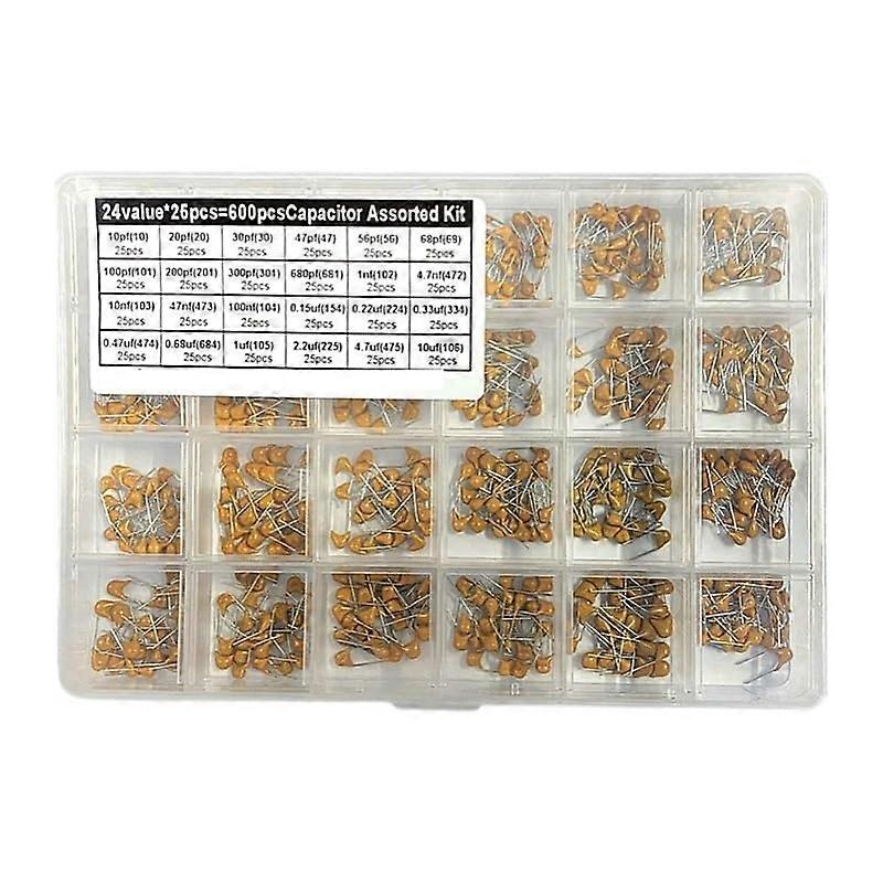 Ceramic Capacitor Kit 10pF10uF 24 Values MLCC Assortment for Electronics Projects