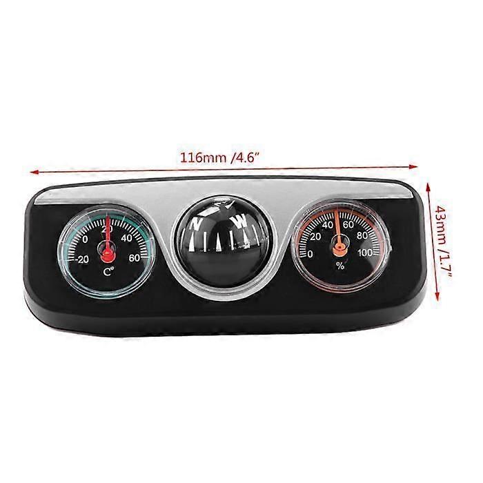 Qiilu Dashboard Mounted Navigation Compass, Car Thermometer, Directional Compass with Self-Adhesive Strip