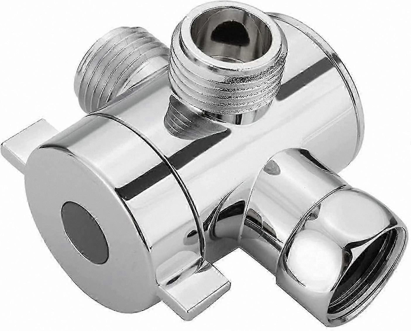 G1/2" 3-Way Shower Diverter Valve, T-Shaped Adapter for Handheld & Fixed Shower Heads