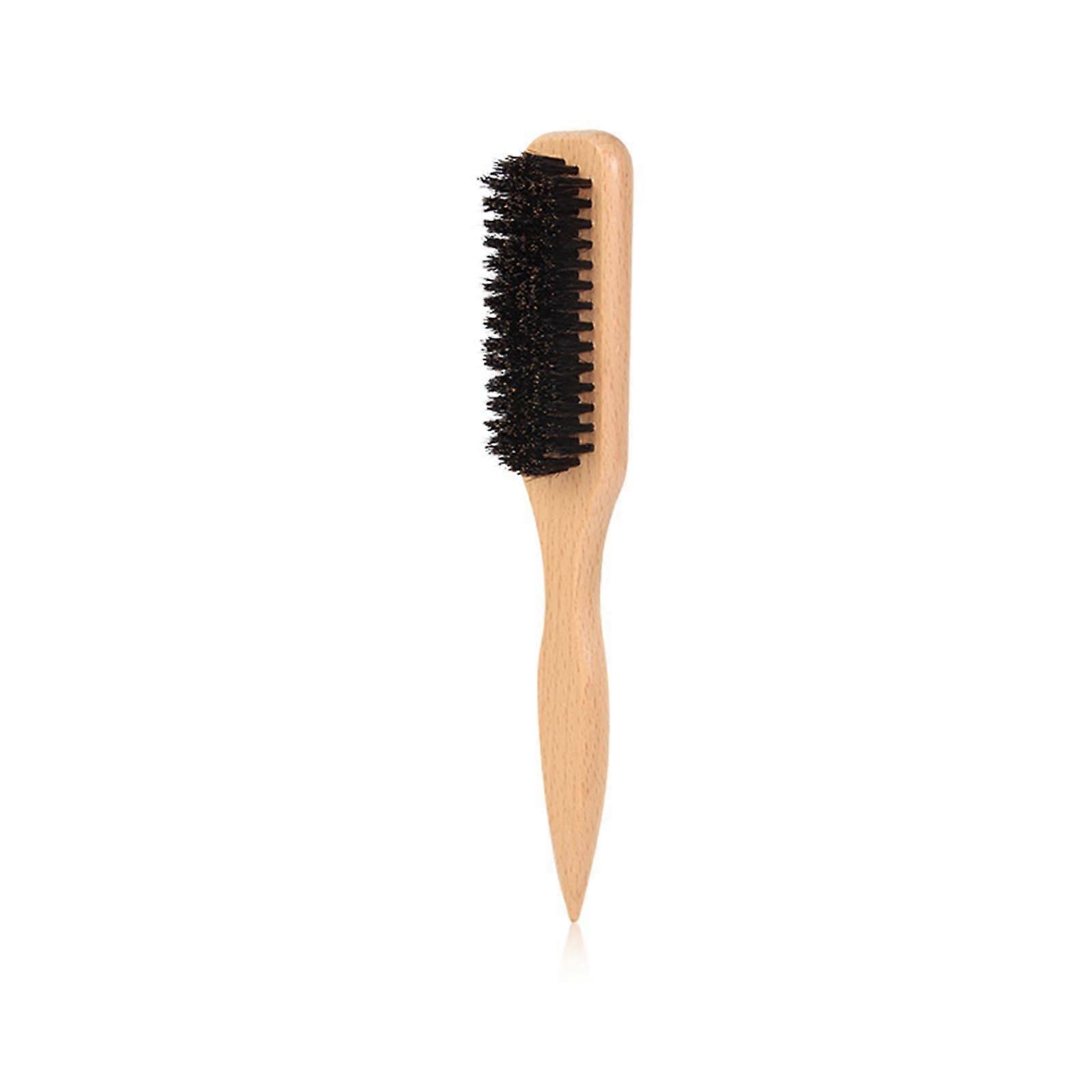 Boar Bristle Slick Back Hair Brush for Sleek Ponytail Bun, Flyaway and Edge Control with Rat Tail