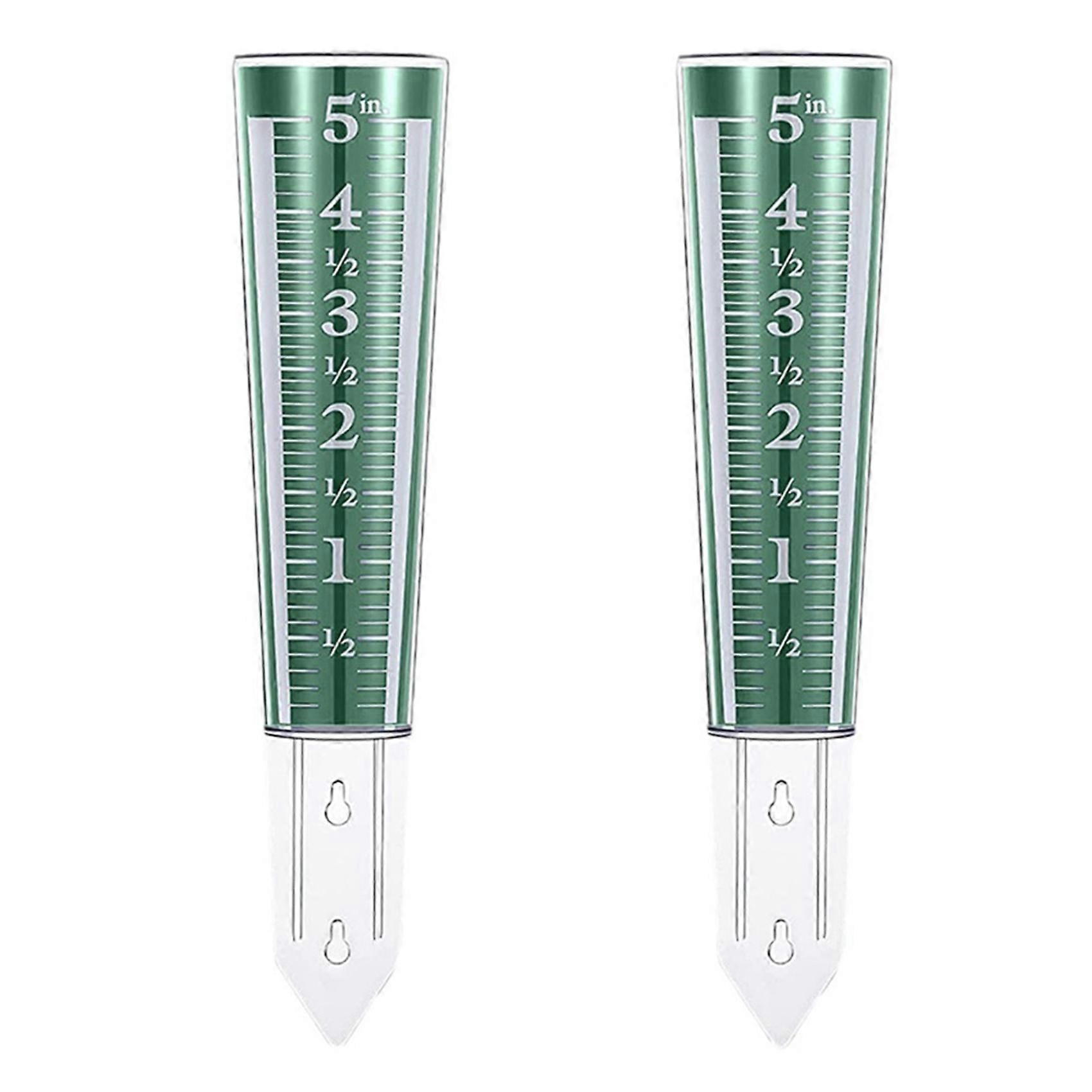 Pluviômetro de 5 polegadas com escala ampliada e números para jardim pátio quintal 2Pack Verde